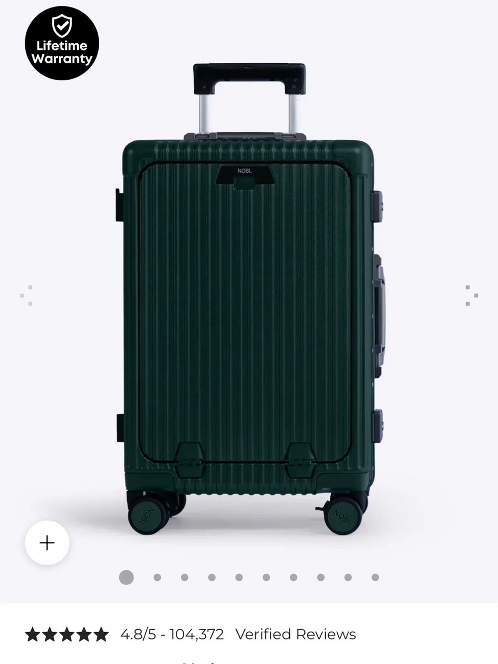 Dark Green Carry-On Spinner Luggage